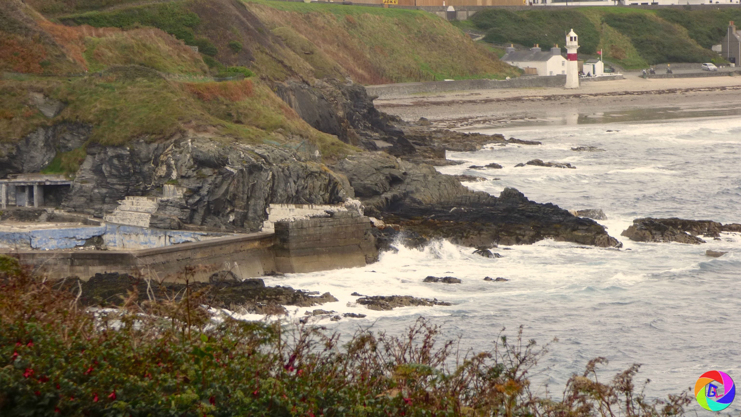 Ruin of old Lido on shore